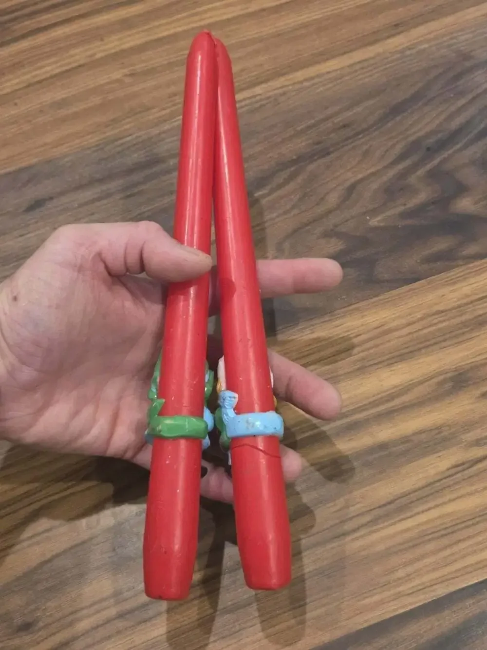 Vtf Avon Christmas Taper Candles Drummer Boy Girl Figural Set Red 10